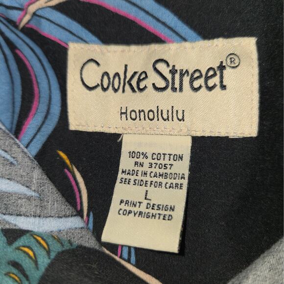 Cooke Street Honolulu Mens Large Hawaiian Shirt Button Up Floral Beach Vacation - Picture 2 of 9